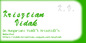 krisztian vidak business card